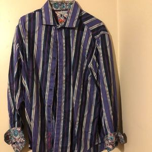 Robert Graham striped/paisley button down